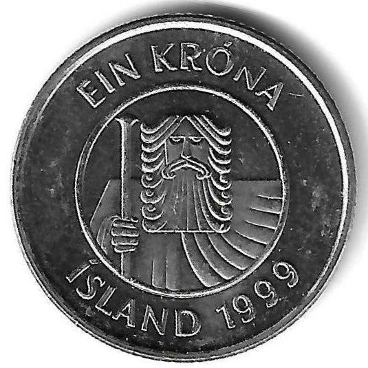 Islandia - 1 Krona 1999 (Km# 27a)