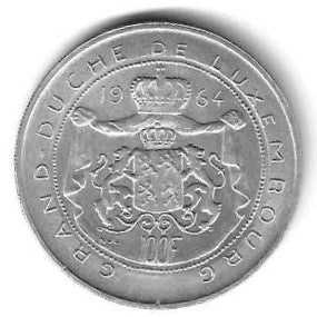 Luxemburgo - 100 Francos 1964 (Km# 54)