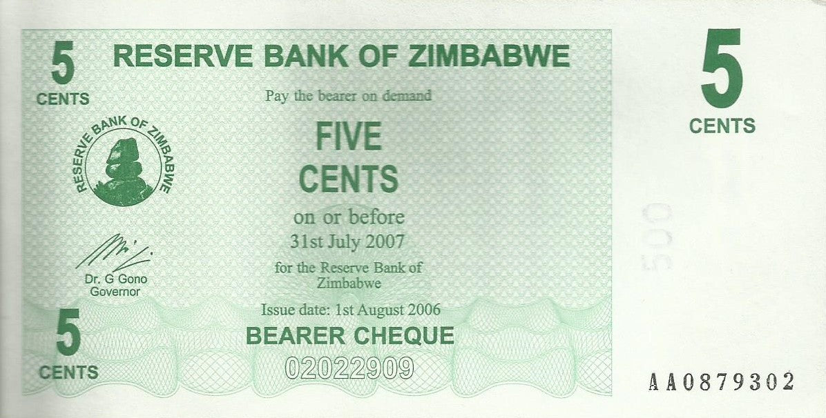 Zimbabwe - 5 Centimos 2006 # 34)
