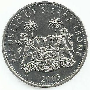 Serra Leoa - 1 Dolar 2005 (Km# 305) Crocodilo