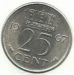 Holanda - 25 Cents 1967 (Km# 183)
