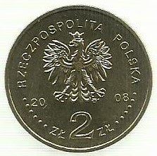 Polonia - 2 Zlote 2008 (Km# 633) 65º Aniv. Gueto