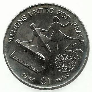 Liberia - 1 Dolar 1995 (Km# 412) Naçoes Unidas