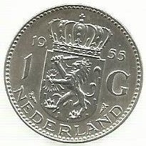 Holanda - 1 Gulden 1955 (Km# 184)