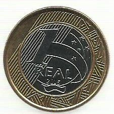 Brasil - 1 Real 2015 (Km# 708) Futebol