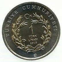 Turquia - 1 Lira 2015 (Km# ..) Reptil