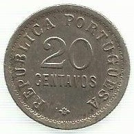 Angola - 20 Centavos 1922 (Km# 64)
