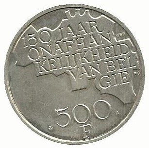 Belgica - 500 Francos 1980 (Km# 162) Anivº Independência