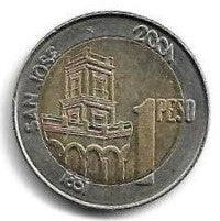 Argentina - 1 Peso 2001 (Km# 132.1) 200º Anivº Nasc. General Urquiza