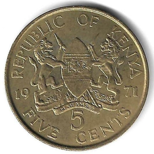Quenia - 5 Centimos 1971 (Km# 10)