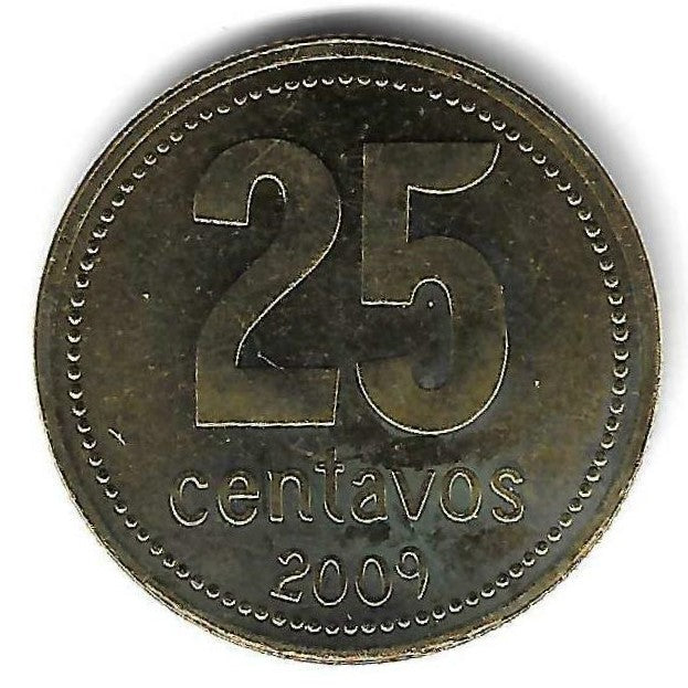 Argentina - 25 Centavos 2009 (Km# 110.1)