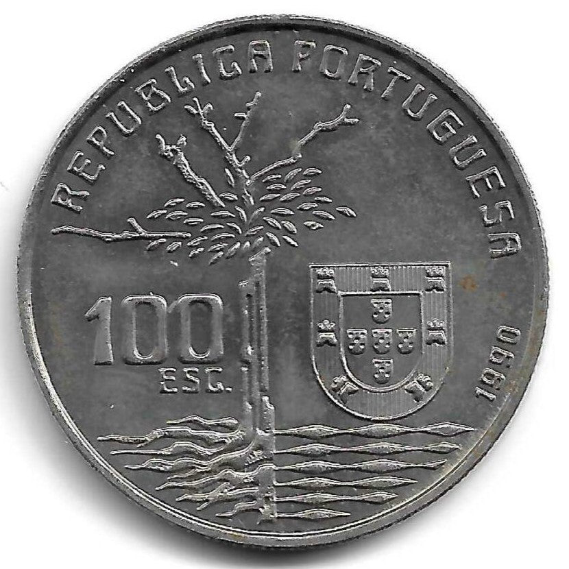 Portugal - 100$00 1990 (Km# 655 ) Camilo Castelo Branco