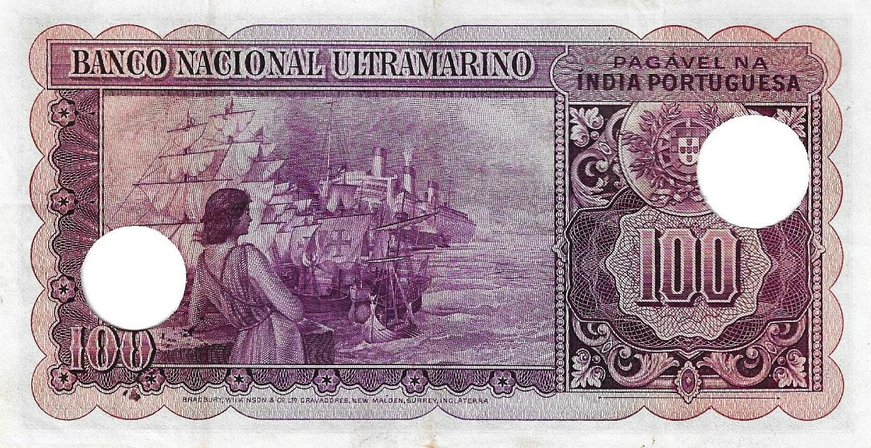 India Portuguesa - 100 Rupias 1945 (# 39)