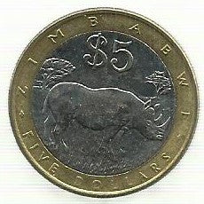 Zimbabwé - 5 Dolares 2001 (Km# 13)