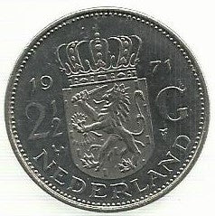 Holanda - 2 1/2 Gulden 1971 (Km# 191)
