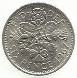Inglaterra - 6 Pence 1967 (Km# 903)