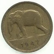 Congo Belga - 2 Francos 1947 (Km# 28)