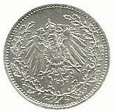 Alemanha - 1/2 Marco 1918 (Km# 17)