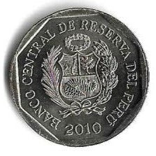 Peru - 1 Novo Sol 2010 (Km# 340) Tumi de Ouro