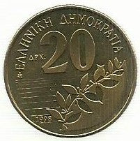 Grecia - 20 Dracmas 1998 (Km# 154)