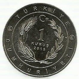 Turquia - 1 Kurus 2015 (Km# Novo) Mughal Empire