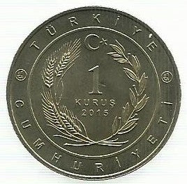 Turquia - 1 Kurus 2015 (Km# Novo) Gokturk