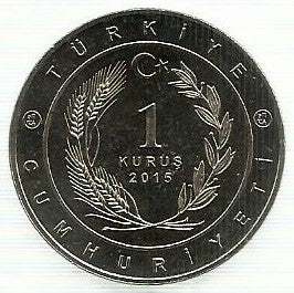 Turquia - 1 Kurus 2015 (Km# Novo) European Hun Empire
