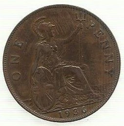 Inglaterra - 1 Penny 1936 (Km# 838)