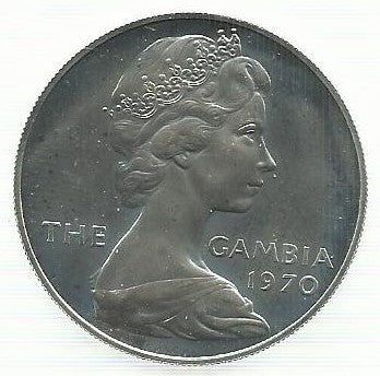 Gambia - 8 Shillings 1970 (Km# 7A) Hipopotamo