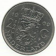 Holanda - 2 1/2 Gulden 1969 (Km# 191)