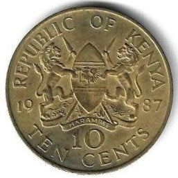 Quenia -10 Centimos 1987 (Km# 18)