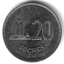 Equador - 20 Sucres 1991 (Km# 94.2)