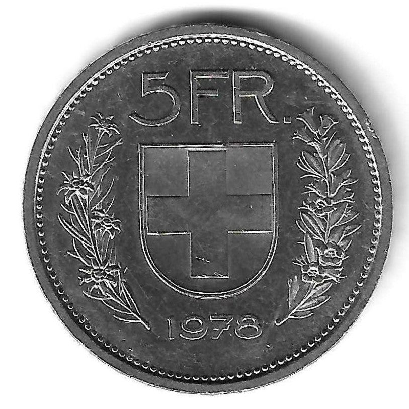 Suiça - 5 Francos 1978 (Km# 40a)