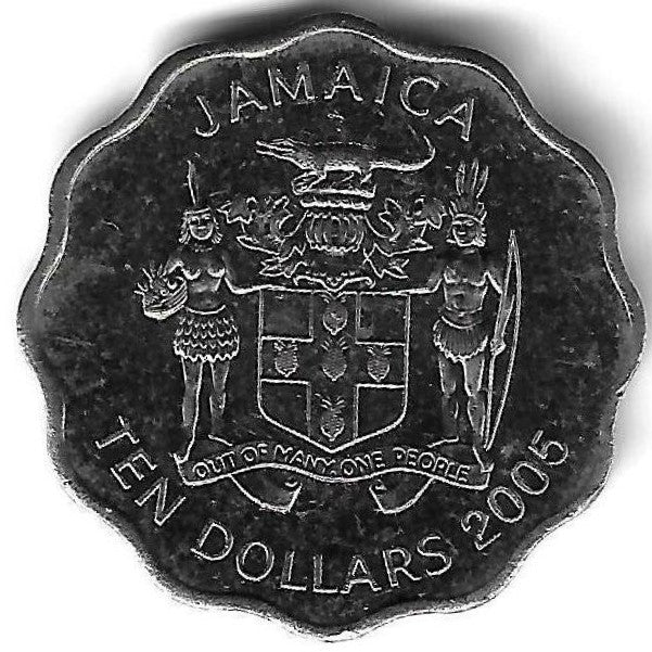 Jamaica - 10 Dolares 2005 (Km# 181)
