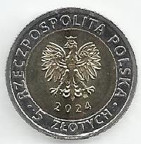 Polónia - 5 Zlotych 2024 (Km# ..) Abadia Beneditina