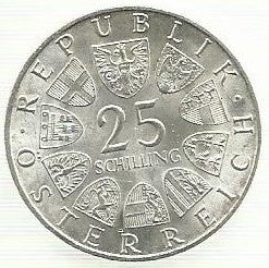 Austria - 25 Schillings 1969 (Km# 2905) Peter Rosegger