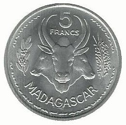 Madagascar - 5 Francos 1953 (Km# 5)