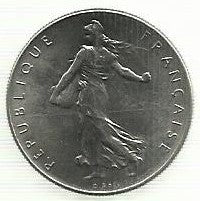 França - 1 Franco 1964 (Km# 925.1)