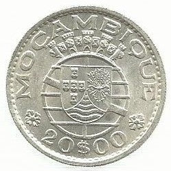 Moçambique - 20$00 1960 (Km# 80)