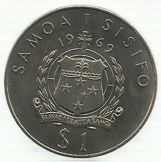 Samoa e Sisifo - 1 Tala 1969 (Km# 8) Robert Louis Stevenson