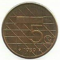 Holanda - 5 Gulden 1989 (Km# 210)