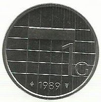 Holanda - 1 Gulden 1989 (Km# 205)