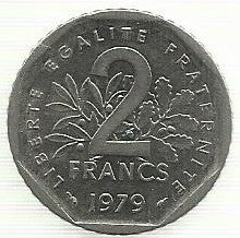 França - 2 Francos 1979 (Km# 942.1)