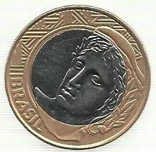 Brasil - 1 Real 2002 (Km# 652a)