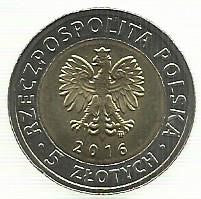 Polonia - 5 Zlotych 2016 (Km# 950) Castelo Szczecin