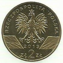 Polonia - 2 Zlote 2013 (Km# 878) Bisonte Europeu