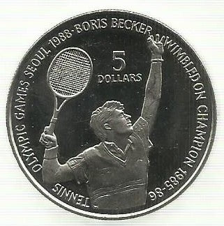Niue - 5 Dolares 1987 (Km# 1) Boris Becker