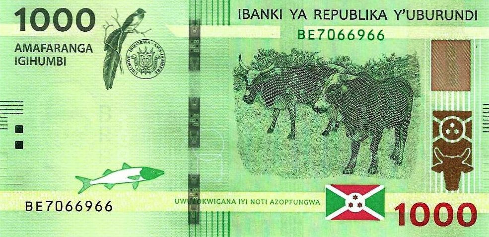 Burundi - 1000 Francos 2021 (# 51b)
