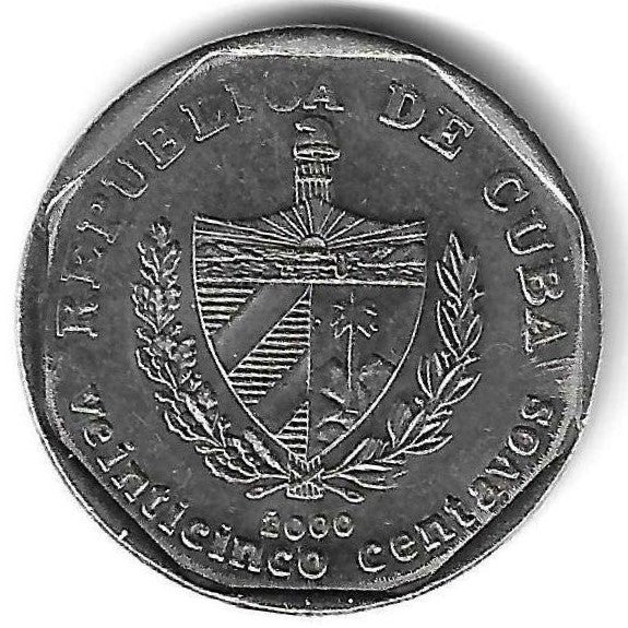 Cuba - 25 Centavos 2000 (Km# 577)