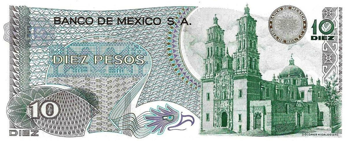 Mexico - 10 Pesos 1977 (# 63i)